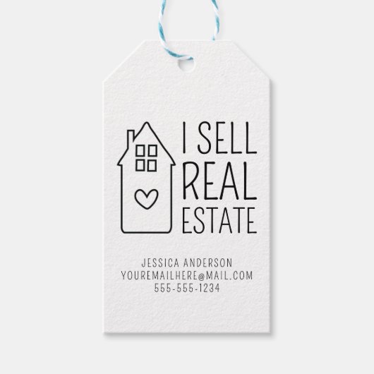 私はパーソナライズされた不動産実在販売所 ギフトタグ (正面)