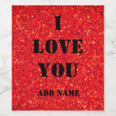 私はパーソナライズされた君のバレンタインボトルラベルが大好き ワインラベル (シングルラベル)