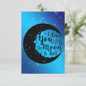 私はパーソナライズされた月とバックカードにあなたを愛している サンキューカード (スタンド正面)