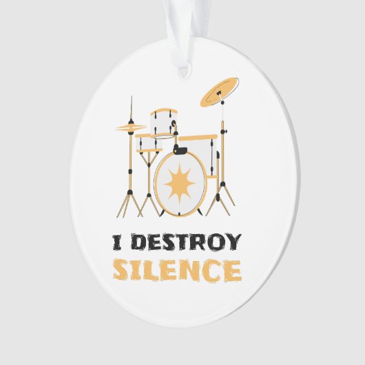 私はパーソナライズされた無音ドラマーをおもしろい破壊 オーナメント (正面)