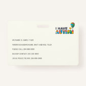 私はパーソナライズされた自閉症だ バッジ (裏面)