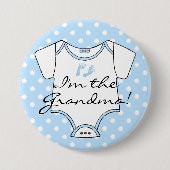 私はパーソナライズな祖母の青色児の足跡です 缶バッジ (正面)