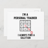 私はパーソナルトレーナーです。常に解決策を見つけます。 ポストカード (正面/裏面)