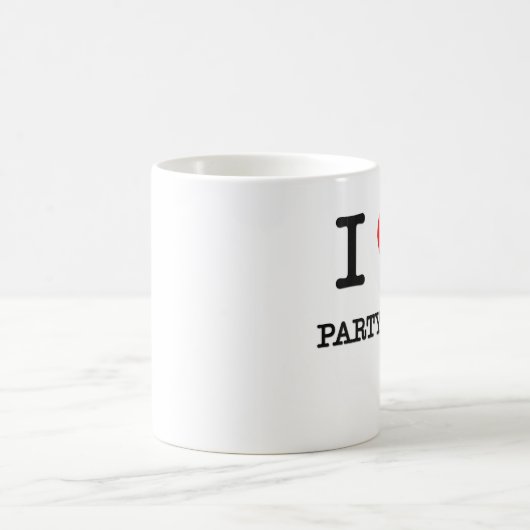 私はパーティーの帽子を愛します コーヒーマグカップ (中央)