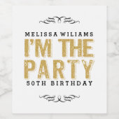 私はパーティーハッピー50誕生日 ワインラベル (シングルラベル)