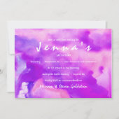 私はパープルウォーター色のバルミツワー招待状 招待状 (正面)