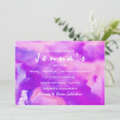 私はパープルウォーター色のバルミツワー招待状 招待状 (スタンド正面)