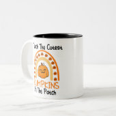 私はパ教えチの虹の中で最も可愛いカボチャ ツートーンマグカップ (正面左)