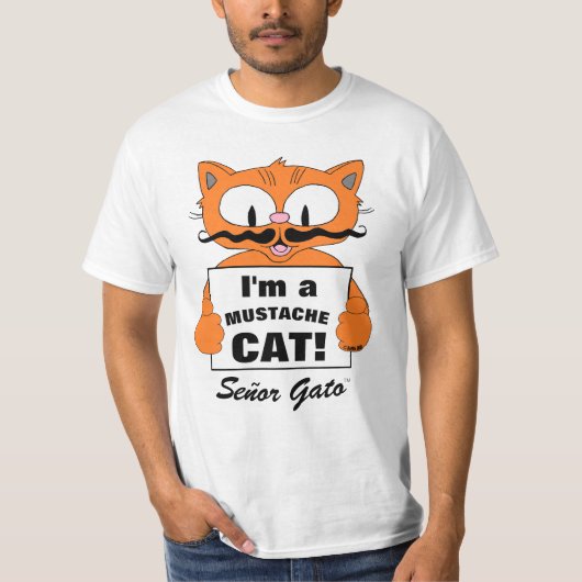 私はヒゲ猫です！セニョール・ガト Tシャツ (正面)