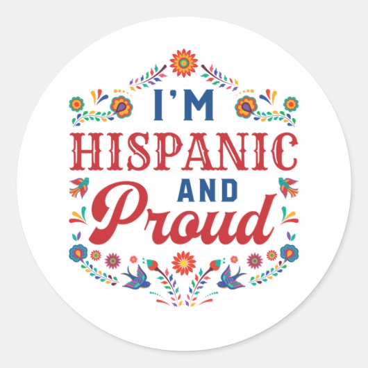 私はヒスパニックでラテ誇りを持ったノプライド ラウンドシール (正面)