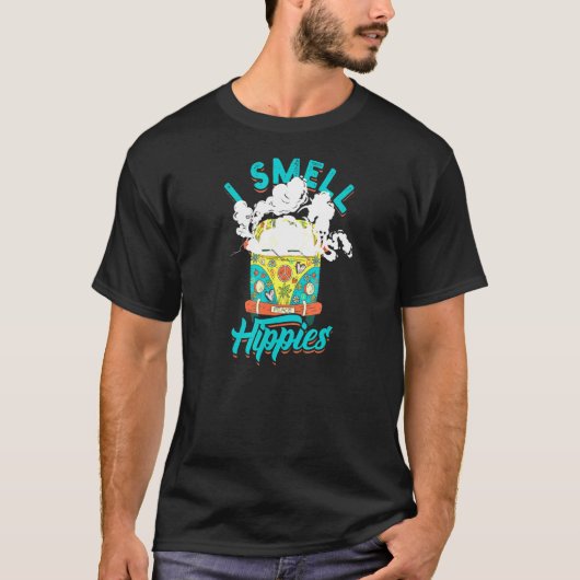 私はヒッピーの人々と雑草の匂いを嗅ぐ Tシャツ (正面)