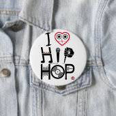 私はヒップホップ-音楽デザイン、バッジ--を愛します 缶バッジ (インサイチュ)