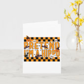 私はヒッポの衣装の怠惰なハロウィンおもしろいPだと仮定する カード (黄色い花)