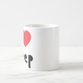 私はヒツジを愛します コーヒーマグカップ (中央)