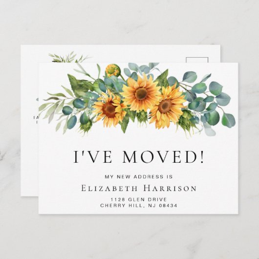 私はヒマワリのユーカリを移動 案内ポストカード (正面/裏面)