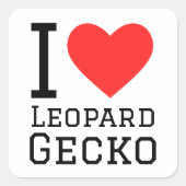 私はヒョウ猫が大好きだ スクエアシール (正面)