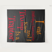 私はヒルビリーシャルキュテリーを食べているが、トランプがどのような人物かは知っている タペストリー (正面(横))