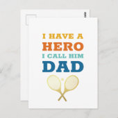 私はヒーローパパを持っている – テニス父の日 ポストカード (正面/裏面)