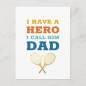 私はヒーローパパを持っている – テニス父の日 ポストカード (正面)