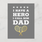 私はヒーローパパを持っている – テニス父の日 ポストカード (正面)