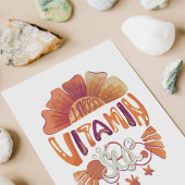 私はビタミンの海が必要だ:手で文字を入れたサンセットエスケープ シーズンカード