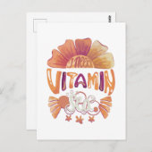 私はビタミンの海が必要だ:手で文字を入れたサンセットエスケープ ポストカード (正面/裏面)