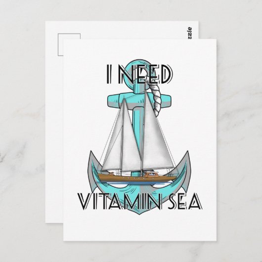 私はビタミンの海の帆船が航海の必要 ポストカード (正面/裏面)