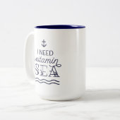私はビタミンの海15ozの海軍によって2ある調子を与えられるマグを必要とします ツートーンマグカップ (正面左)
