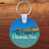 私はビタミン海ターコイズ水のイタリアンビーチ キーホルダー (正面)