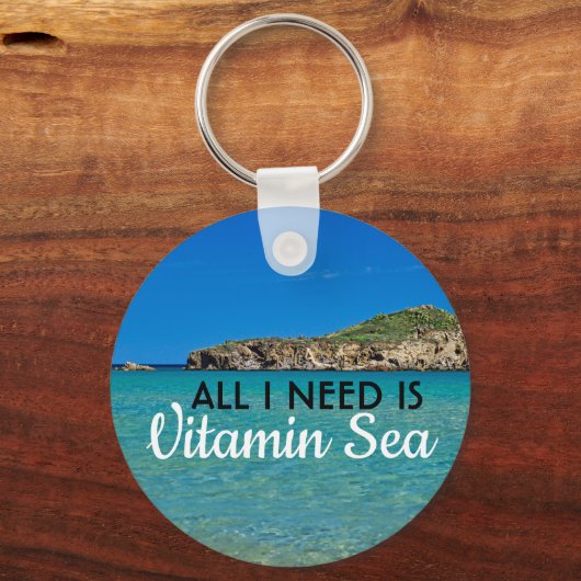 私はビタミン海ターコイズ水のイタリアンビーチ キーホルダー (正面)