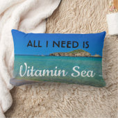 私はビタミン海ターコイズ水のイタリアンビーチ ランバークッション (ブランケット)