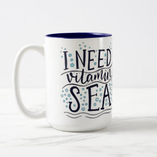 私はビタミンSea Mugが必要だ ツートーンマグカップ