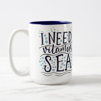 私はビタミンSea Mugが必要だ ツートーンマグカップ