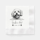 私はビチョンフリパーソナライズされたーズ犬を飲む 縁ありカクテルナプキン (正面)