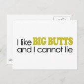 私はビッグお尻が好き ポストカード (正面/裏面)