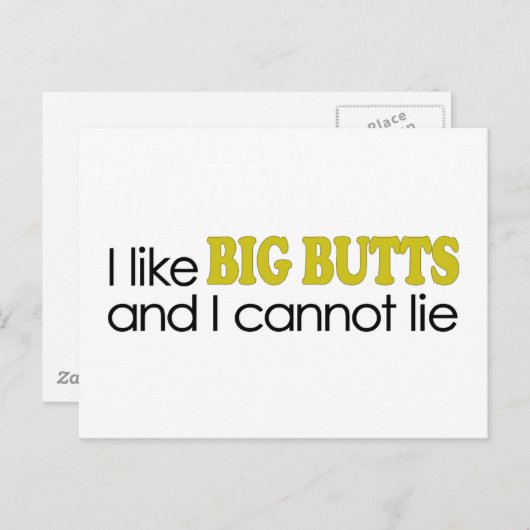 私はビッグお尻が好き ポストカード (正面/裏面)