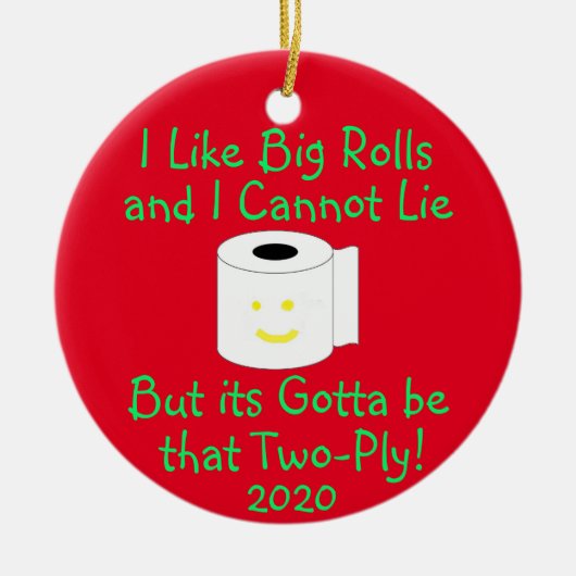 私はビッグが好き転がで、嘘をつくことができない セラミックオーナメント (正面)