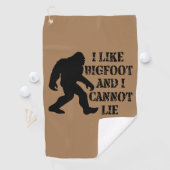 私はビッグフットが好きで嘘をつけない ゴルフタオル (インサイチュ)