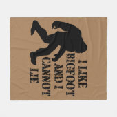 私はビッグフットが好きで嘘をつけない フリースブランケット (正面(横))