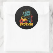 私はビッグブラザーかわいいトラクターアニメを掘る ラウンドシール (バッグ)