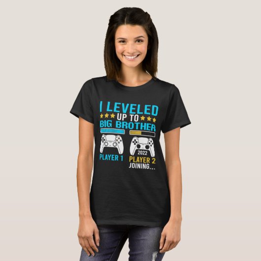 私はビッグBroゲーマーアパレルの新しい兄にレベルアップ Tシャツ (正面フル)