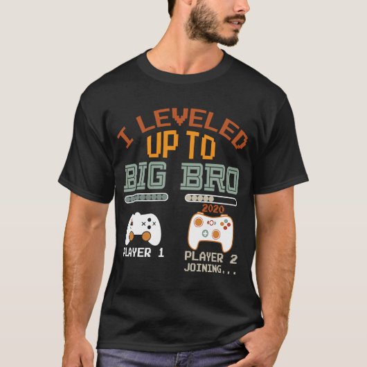私はビッグBro 2020ゲーマーの新しい兄にレベルアップ Tシャツ (正面)