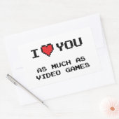 私はビデオゲームと同じくらい君を愛している |ゲームおもしろいー 長方形シール (封筒)