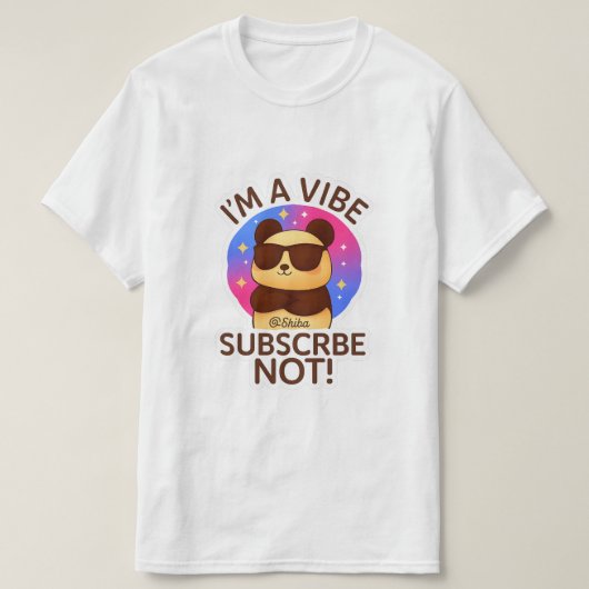 私はビブです、チャンネル登録よろしくね! Tシャツ (デザイン正面)