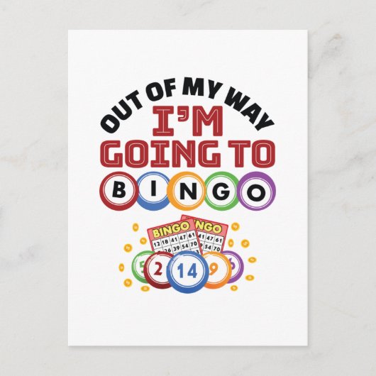私はビンゴに行く ポストカード (正面)