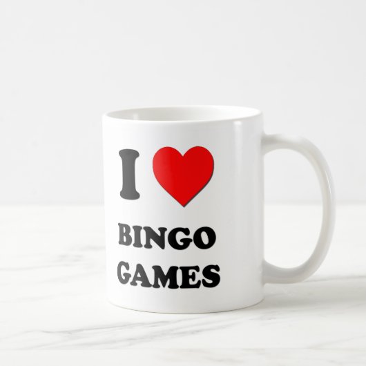 私はビンゴのゲームを愛します コーヒーマグカップ (右)