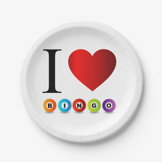 私はビンゴを愛します ペーパープレート (正面)