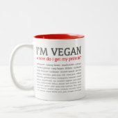 私はビーガンです: 私はどこから私の蛋白質を得ますか。 ツートーンマグカップ (左)