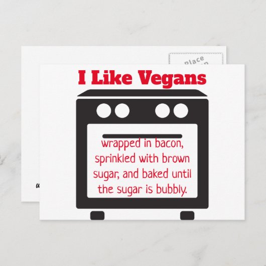 私はビーガンのおもしろい侮辱アンチビーガンはがき好き ポストカード (正面/裏面)