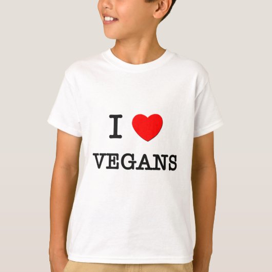 私はビーガンを愛します Tシャツ (正面)